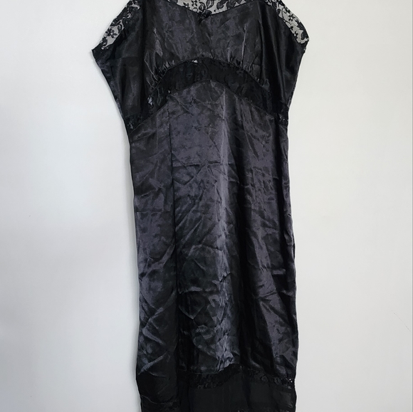 Vintage black slip nightie lace dress - Picture 9 of 11